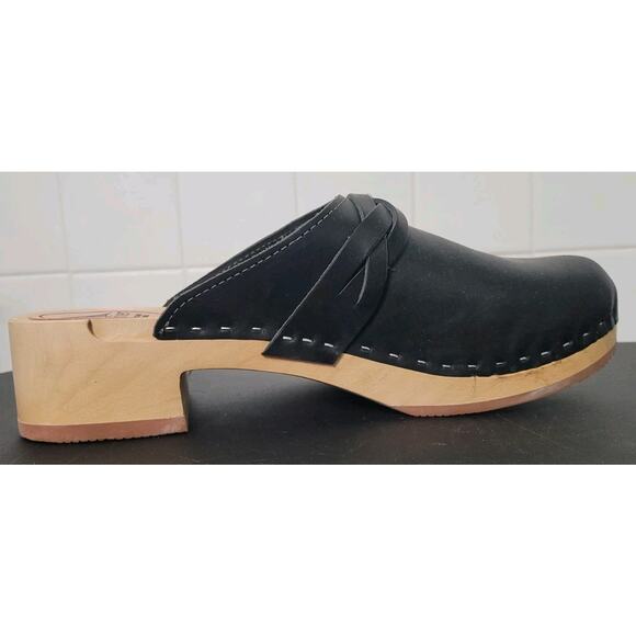Kurier BFF Low Clogs Black Leather Braid EU 42 US 10.5 Garden Girl Handmade $188 - Picture 5 of 12